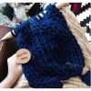 ถักนิตติ้ง ไหมพรมเกาหลี บิ๊กลูป (Korean Big Loop) สีน้ำเงินเข้มนาวี (Deep Navy Blue)