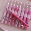 ชุดเข็มโครเชต์ หัวเข็มสีชมพูเมทัลลิก ด้ามยางซิลิโคน เซ็ตสีชมพูหวานแหวว 9 ชิ้น 2mm.-6mm. พร้อมกระเป๋าสีชมพูน่ารักคิวตี้สุดๆ