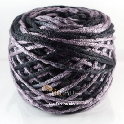 ไหมพรม คอตตอน เพิร์ล ดำ/เทามืด (Black/Dark Gray – Men's Favorite)