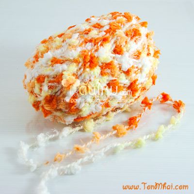 ไหมพรมฟลอร่า สีส้มฟลอร่า ขาว-เหลืองอ่อน-ส้มเข้ม-ส้มอ่อน (Orange Flora)
