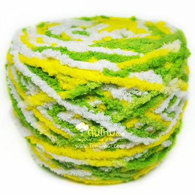ไหมพรมขนแกะเหลือบ สีข้าวเหนียวสังขยาใบเตย (ขาว/เหลือง/เขียวเข้ม)