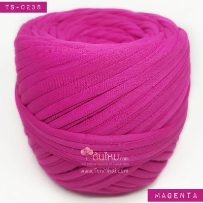 ไหมผ้า (T-shirt yarn) สีบานเย็น เม็ดสีเข้มออกอมแดง (Magenta)