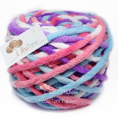 ไหมพรมอูด้ง สวีทตี้มิ๊กซ์ ขาว/ชมพู/ฟ้า/ม่วง (Sweety Mixed)