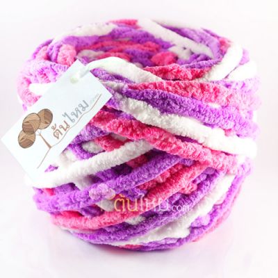 ไหมพรมอูด้ง ขาว/ม่วงหวาน/ชมพูสด (Juicy Sweet Berry)