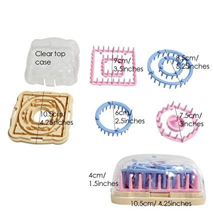 ชุดลูม บล็อกทำดอกไม้ด้วยไหมพรม 8ชิ้น 6ขนาด (8 Pieces / 6 sizes Flower Loom)