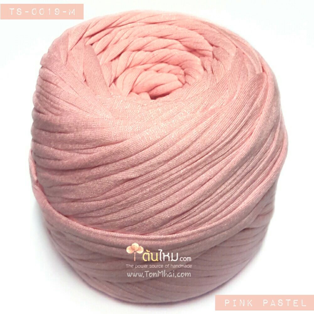 ไหมผ้า (T-shirt yarn) สีชมพูโอรสพาสเทล (Pink Pastel)