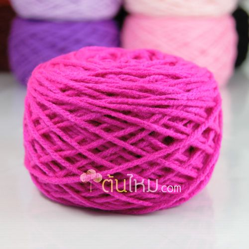 ไหมพรมเส้นใหญ่เงา 3ply สีบานเย็น