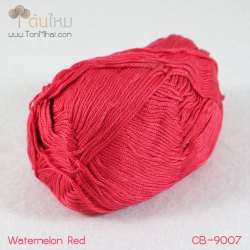 ไหมพรม คอตต้อน แบมบู สีแดงแตงโมสด (Watermelon Red)