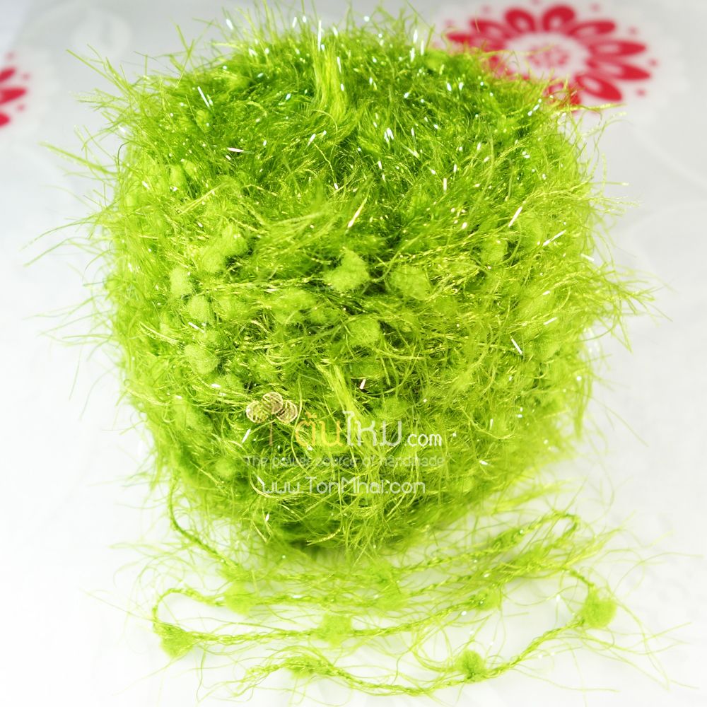 ไหมพรม สโนว์วี่ คริสตัล เขียวใบตอง Green Forest