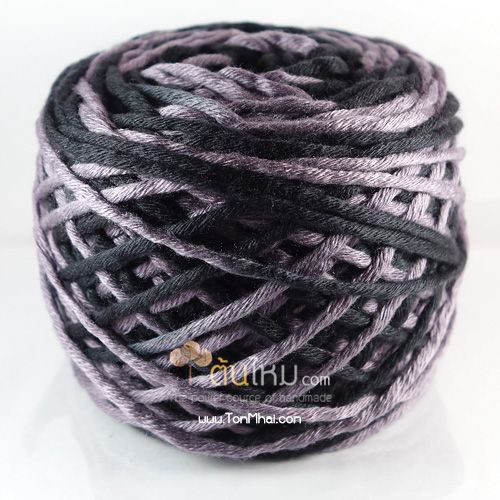 ไหมพรม คอตตอน เพิร์ล ดำ/เทามืด (Black/Dark Gray – Men's Favorite)