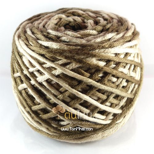 ไหมพรม คอตตอน เพิร์ล น้ำตาลเข้ม/อ่อน กาแฟเอสเปรสโซ่อ่อน (Light Espresso Coffee – Dark/Light Brown Gradient)