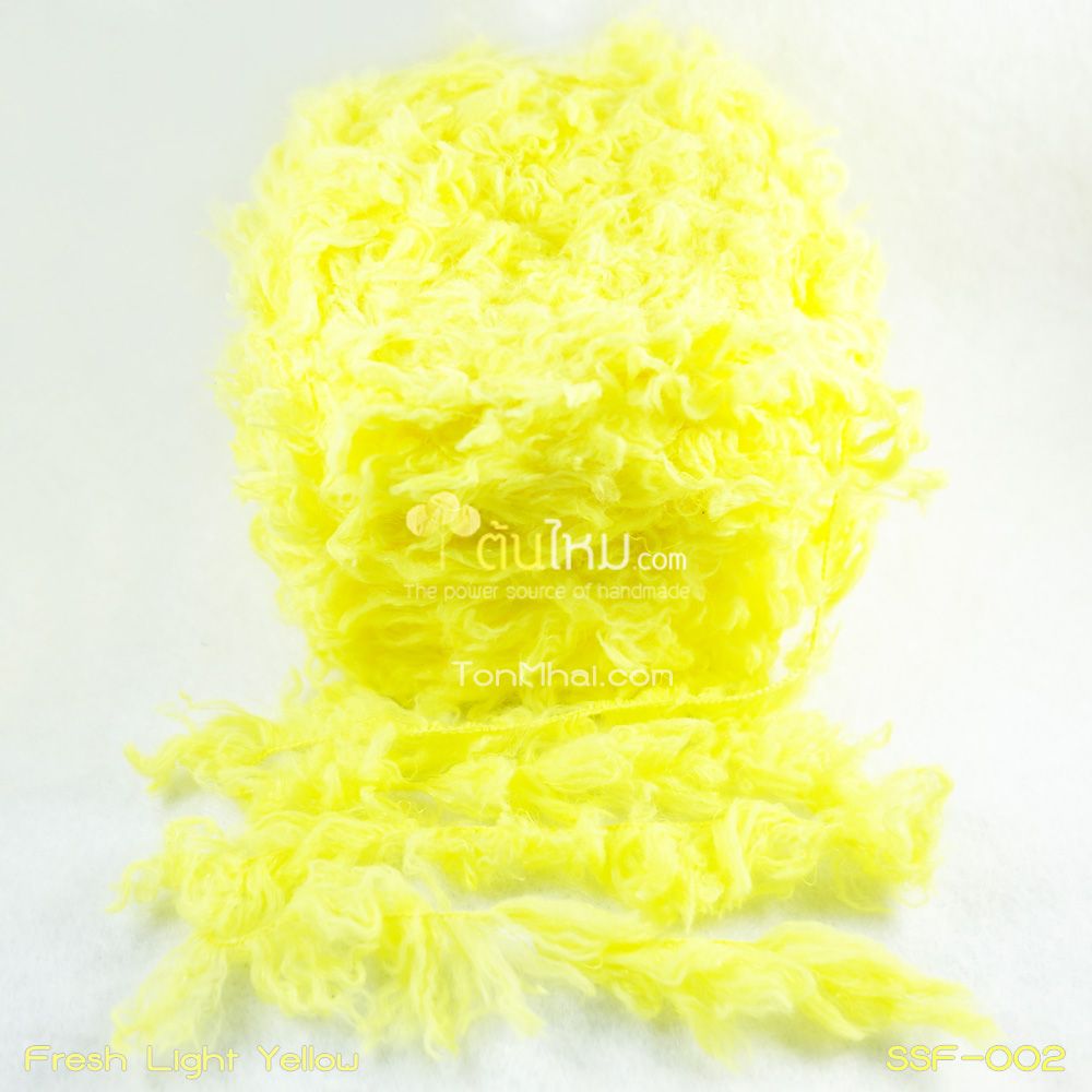 ไหมพรมขนเฟอร์ ซิลค์กี้ ซอฟท์ (Silky Soft Fur) สีเหลืองอ่อนสดใส (Fresh Light Yellow)