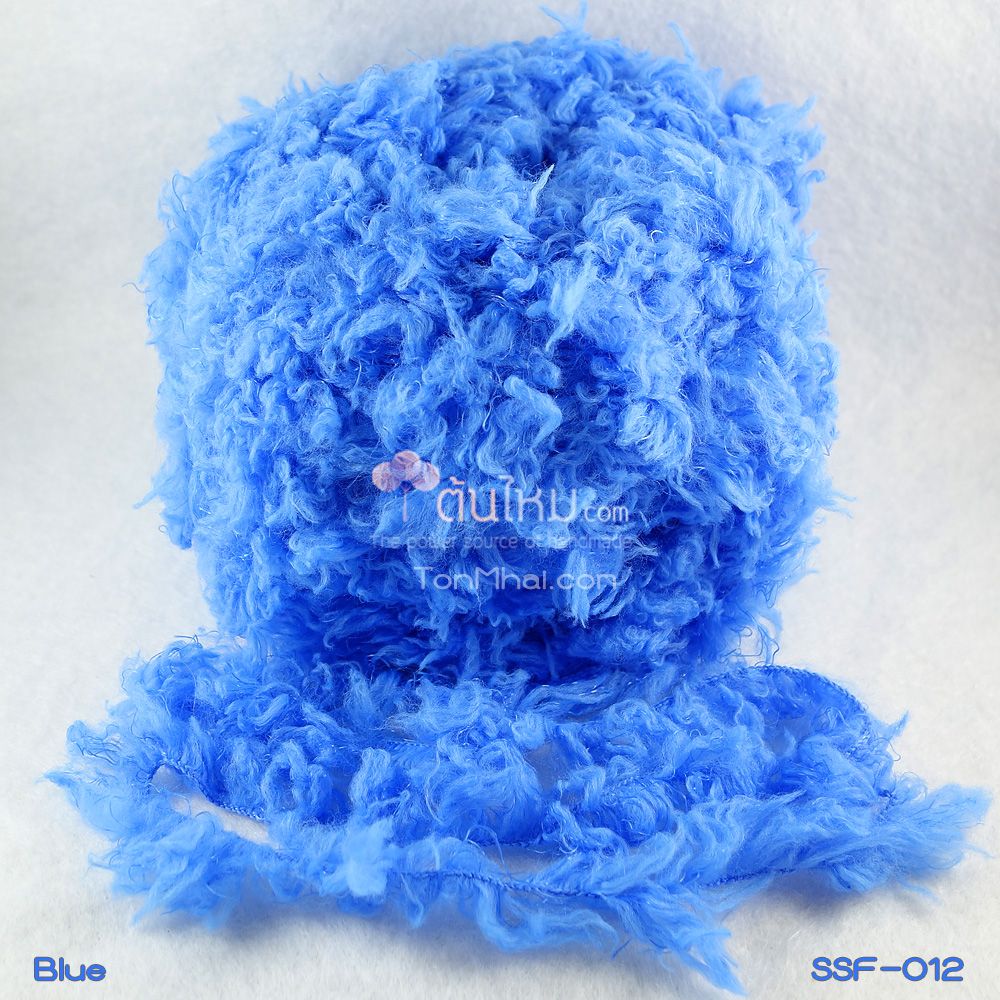 ไหมพรมขนเฟอร์ ซิลค์กี้ ซอฟท์ (Silky Soft Fur) สีน้ำเงิน (Blue)