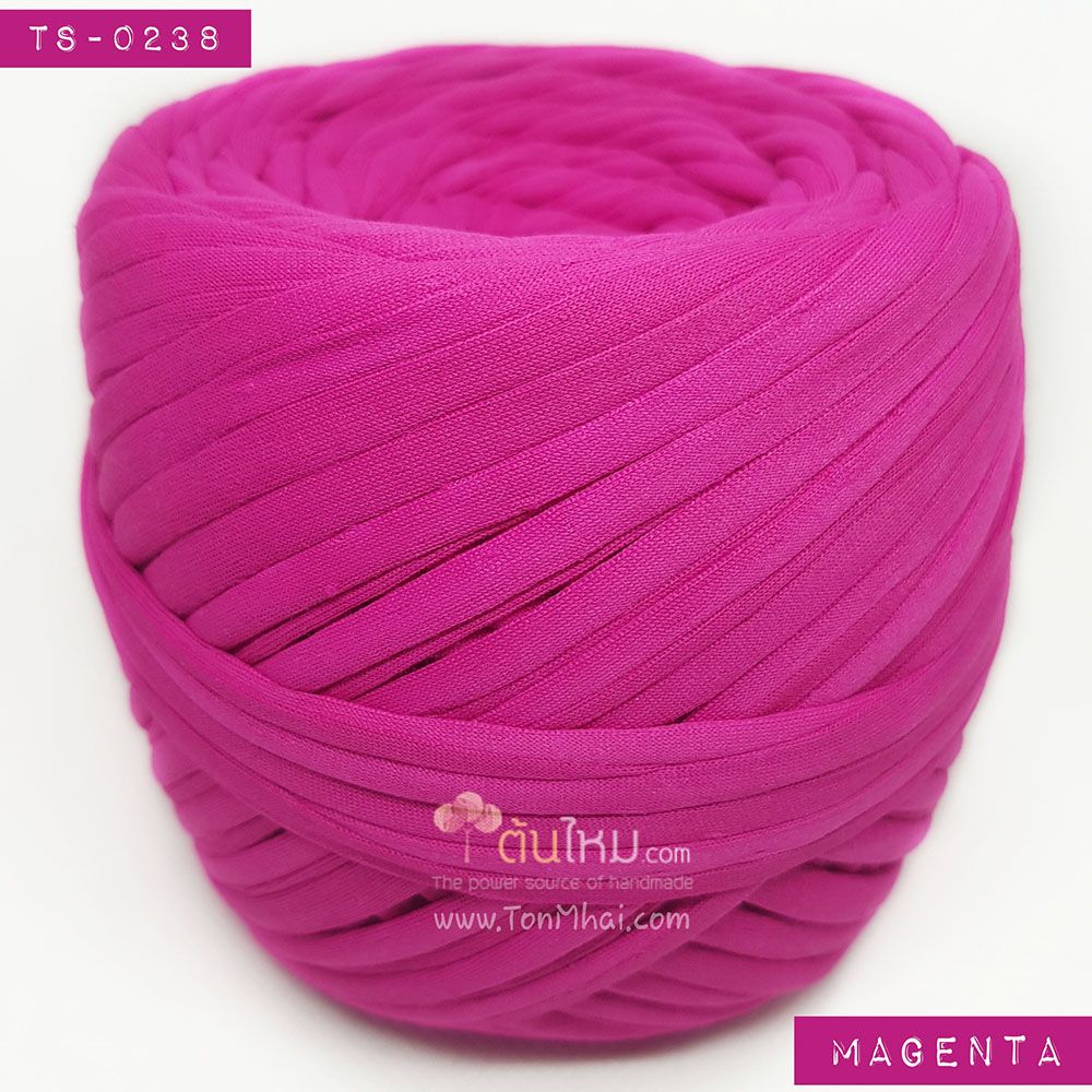 ไหมผ้า (T-shirt yarn) สีบานเย็น เม็ดสีเข้มออกอมแดง (Magenta)