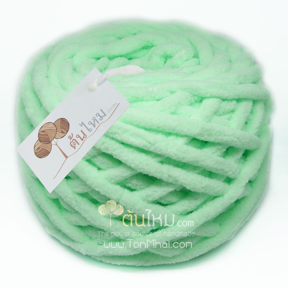 ไหมพรมอูด้ง สีเขียวโซดา (Green Soda)