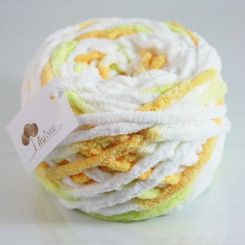 ไหมพรมอูด้ง ขาว/เหลือง/ส้ม