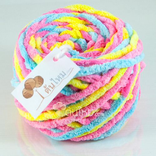 ไหมพรมอูด้ง ซูกัสหวาน เหลือง/ฟ้า/ชมพู Sweet Sugus