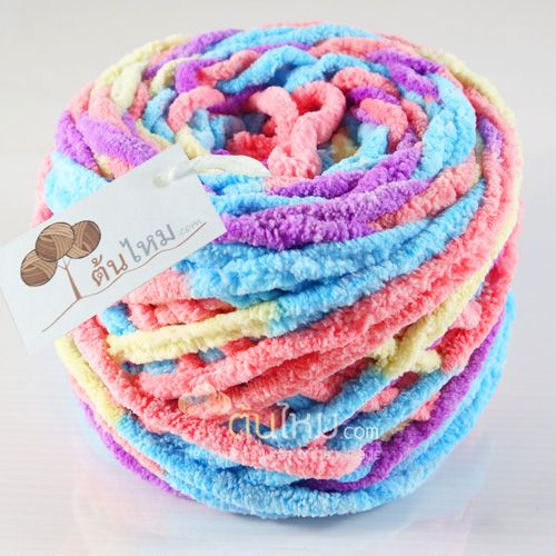 ไหมพรมอูด้ง คิ๊วตี้พาสเทล ฟ้า/โอรส/เหลือง/ม่วง (Cutie Pastel)
